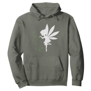 Marijuana Hoodie Weed Fairy Fantasy Leaf Stoner Pot Smoker Cannabis TS10 Military Green Print Your Wear