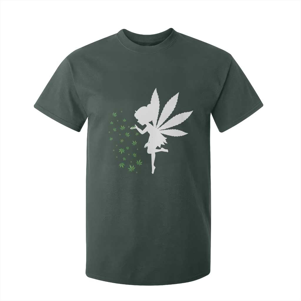 Marijuana T Shirt For Kid Weed Fairy Fantasy Leaf Stoner Pot Smoker Cannabis TS10 Dark Forest Green Print Your Wear