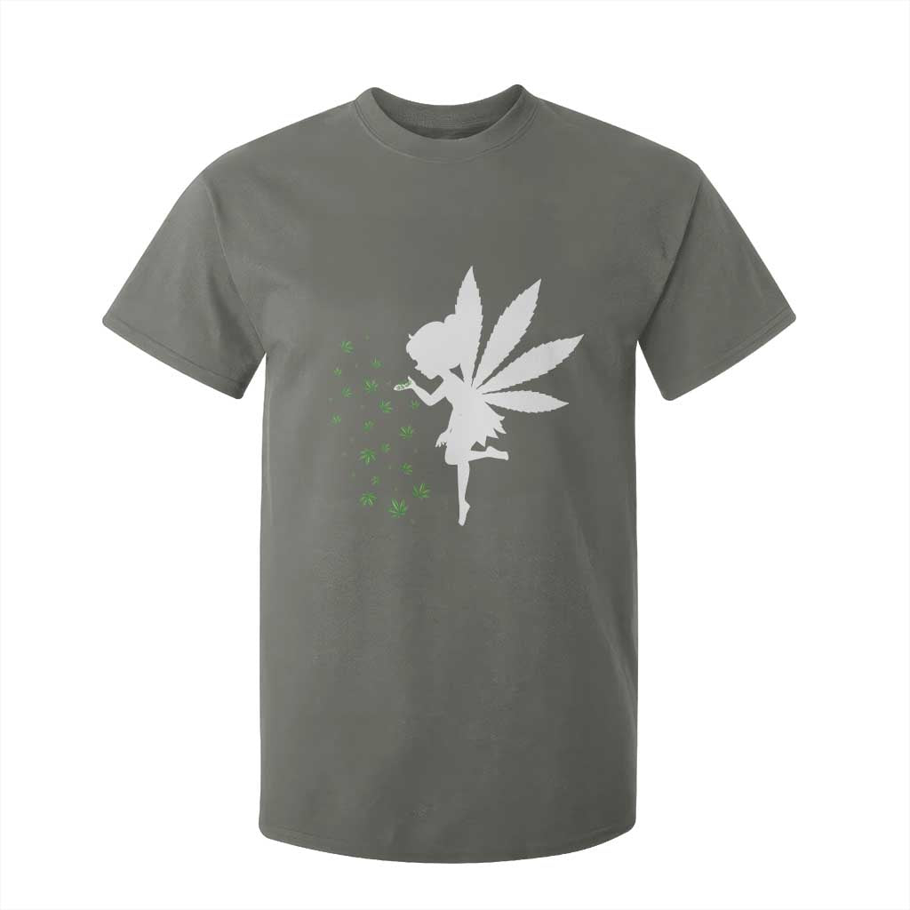 Marijuana T Shirt For Kid Weed Fairy Fantasy Leaf Stoner Pot Smoker Cannabis TS10 Military Green Print Your Wear