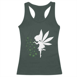 Marijuana Racerback Tank Top Weed Fairy Fantasy Leaf Stoner Pot Smoker Cannabis TS10 Dark Forest Green Print Your Wear