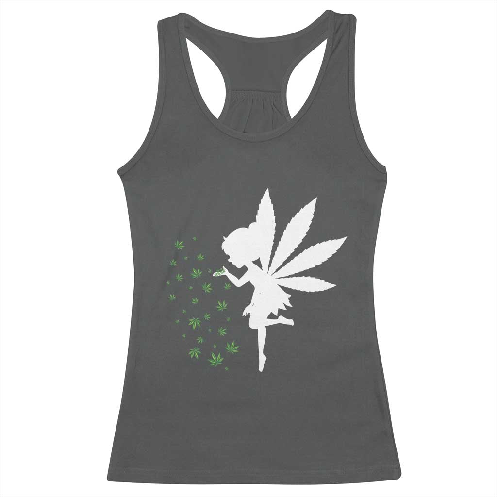 Marijuana Racerback Tank Top Weed Fairy Fantasy Leaf Stoner Pot Smoker Cannabis TS10 Dark Heather Print Your Wear