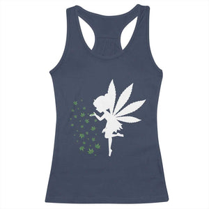 Marijuana Racerback Tank Top Weed Fairy Fantasy Leaf Stoner Pot Smoker Cannabis TS10 Navy Print Your Wear