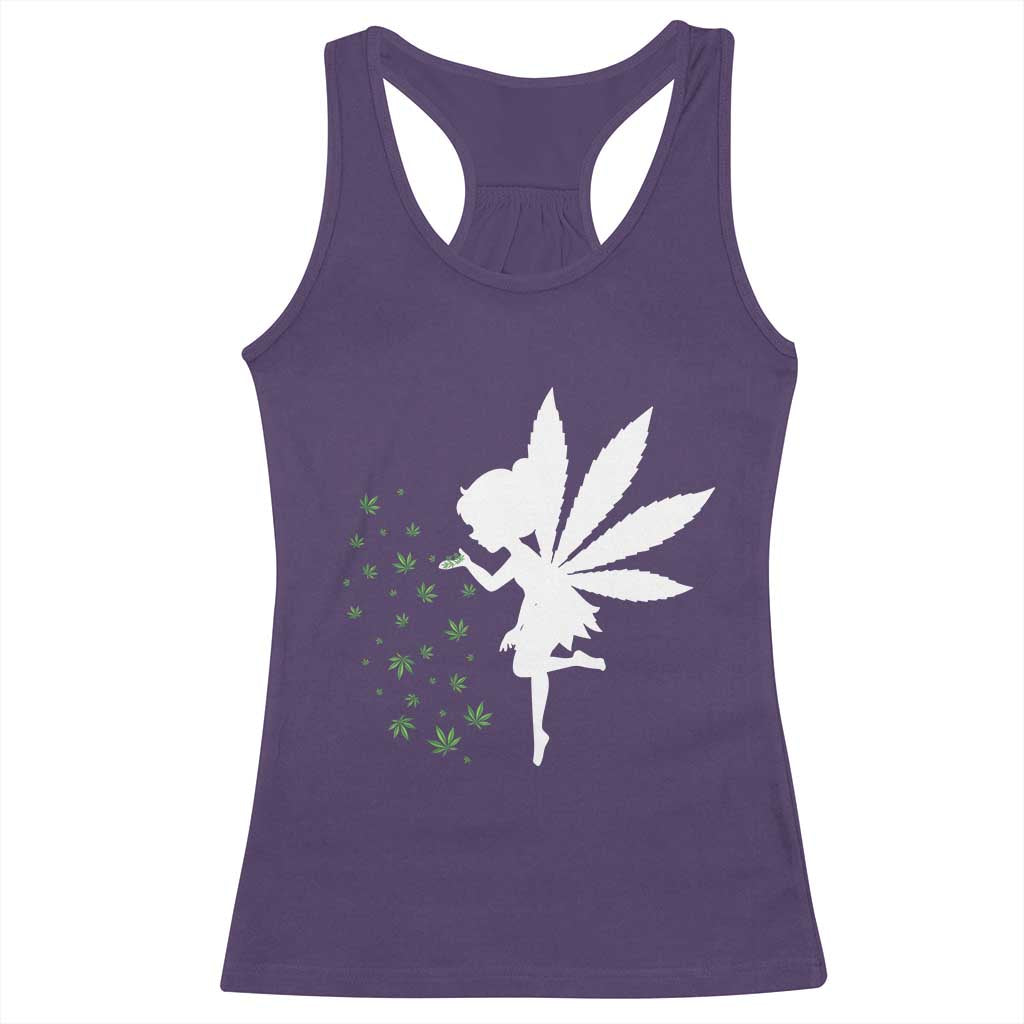 Marijuana Racerback Tank Top Weed Fairy Fantasy Leaf Stoner Pot Smoker Cannabis TS10 Purple Print Your Wear