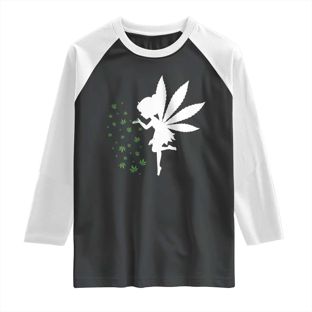 Marijuana Raglan Shirt Weed Fairy Fantasy Leaf Stoner Pot Smoker Cannabis TS10 Black White Print Your Wear
