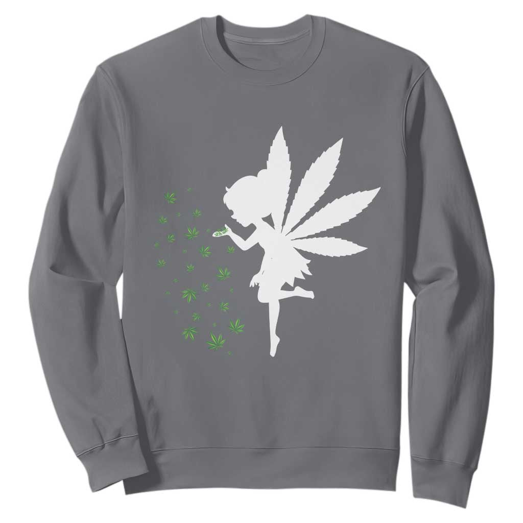 Marijuana Sweatshirt Weed Fairy Fantasy Leaf Stoner Pot Smoker Cannabis TS10 Charcoal Print Your Wear
