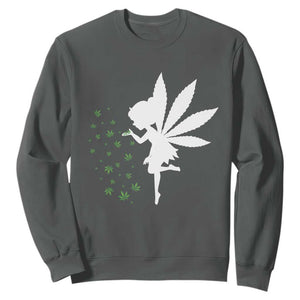 Marijuana Sweatshirt Weed Fairy Fantasy Leaf Stoner Pot Smoker Cannabis TS10 Dark Heather Print Your Wear