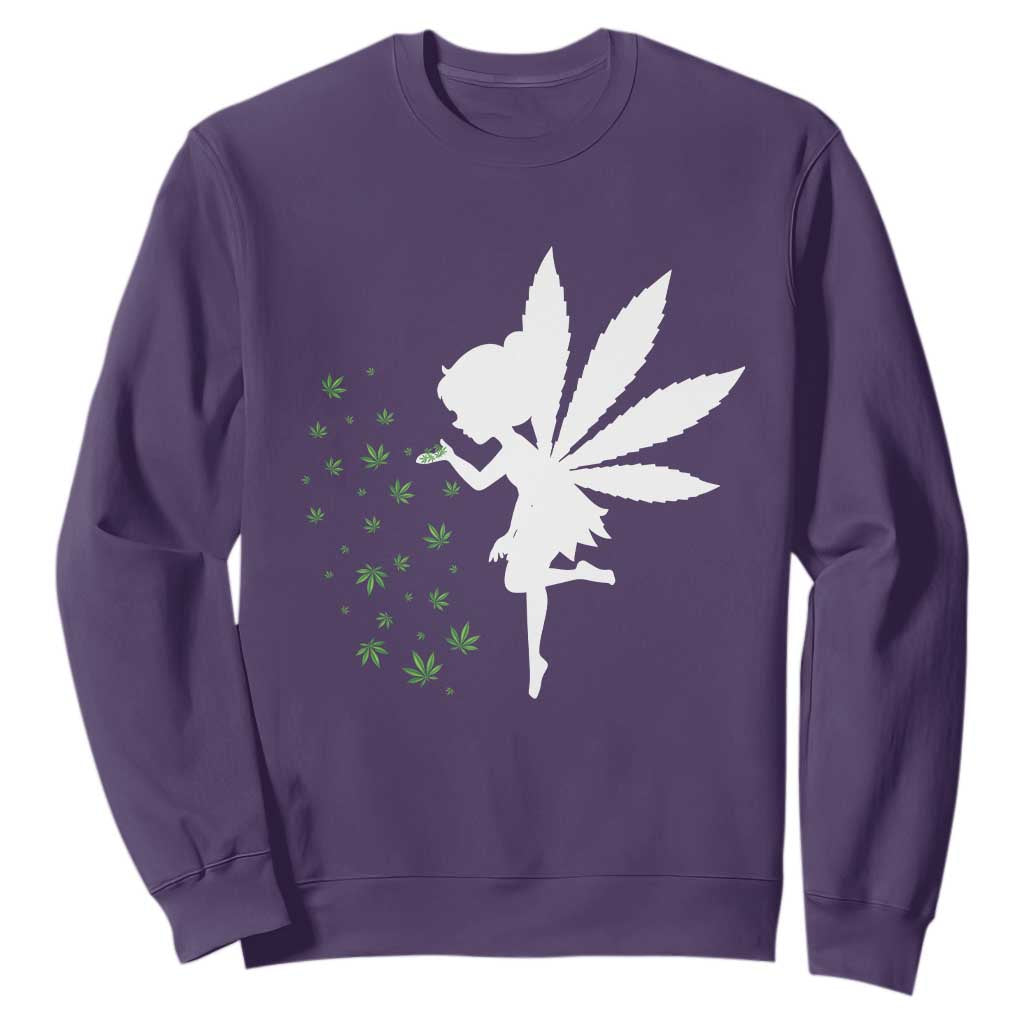 Marijuana Sweatshirt Weed Fairy Fantasy Leaf Stoner Pot Smoker Cannabis TS10 Purple Print Your Wear