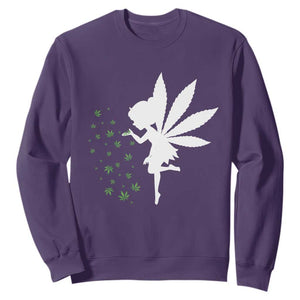 Marijuana Sweatshirt Weed Fairy Fantasy Leaf Stoner Pot Smoker Cannabis TS10 Purple Print Your Wear