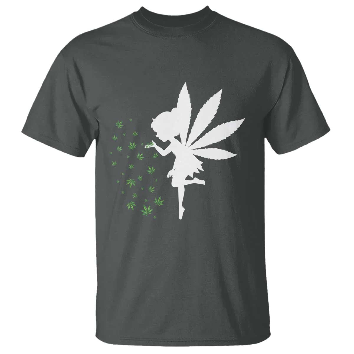 Marijuana T Shirt Weed Fairy Fantasy Leaf Stoner Pot Smoker Cannabis TS10 Dark Heather Print Your Wear