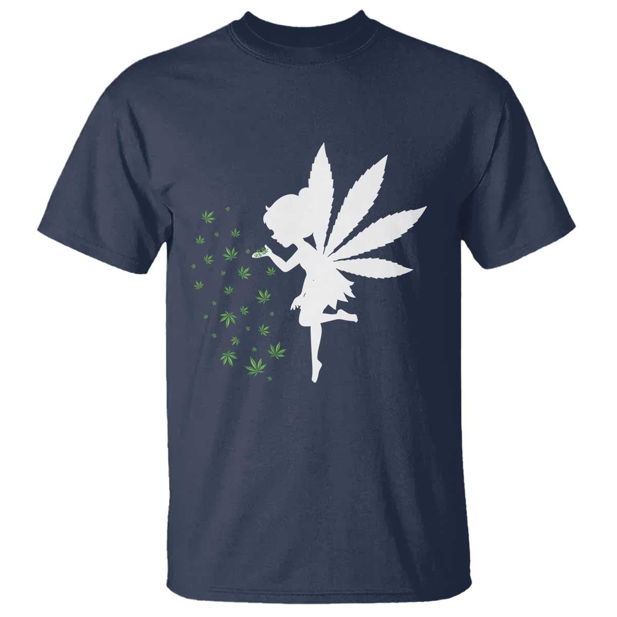 Marijuana T Shirt Weed Fairy Fantasy Leaf Stoner Pot Smoker Cannabis TS10 Navy Print Your Wear