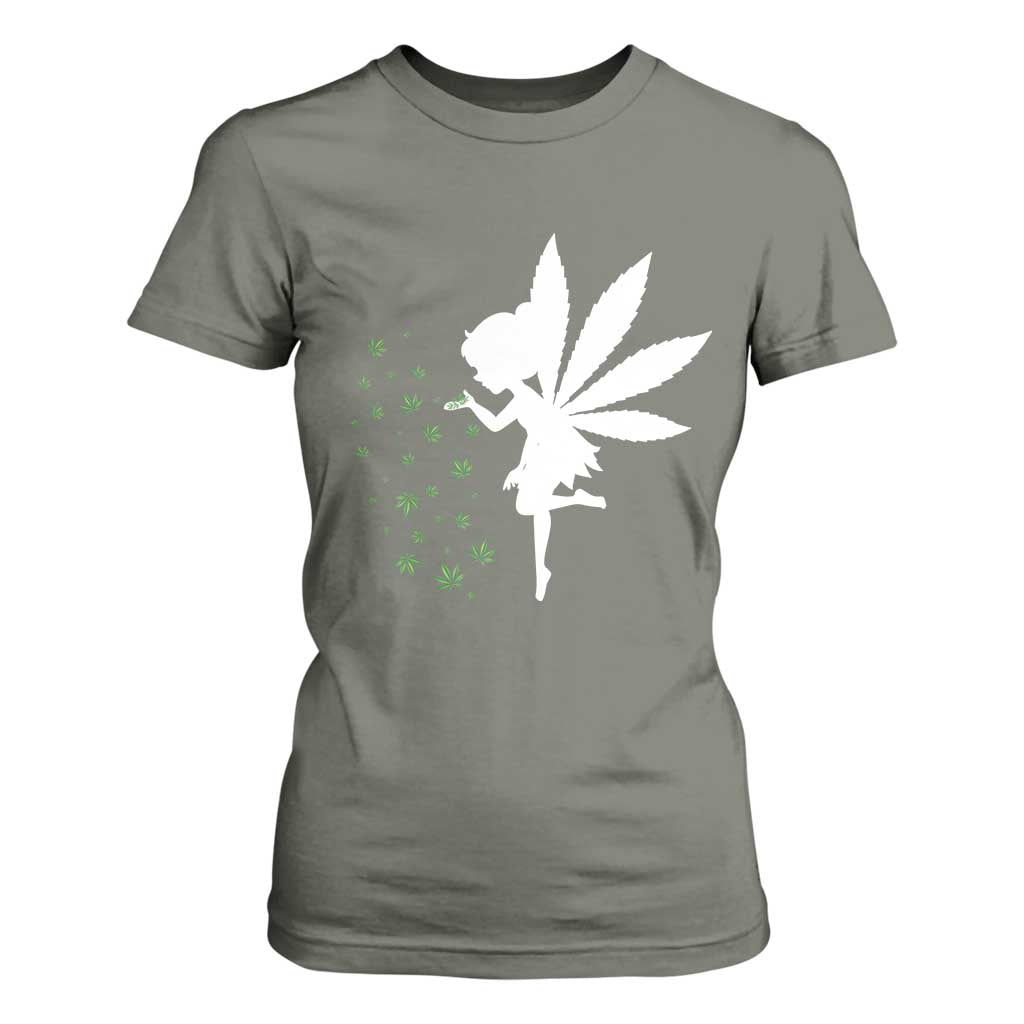 Marijuana T Shirt For Women Weed Fairy Fantasy Leaf Stoner Pot Smoker Cannabis TS10 Military Green Print Your Wear