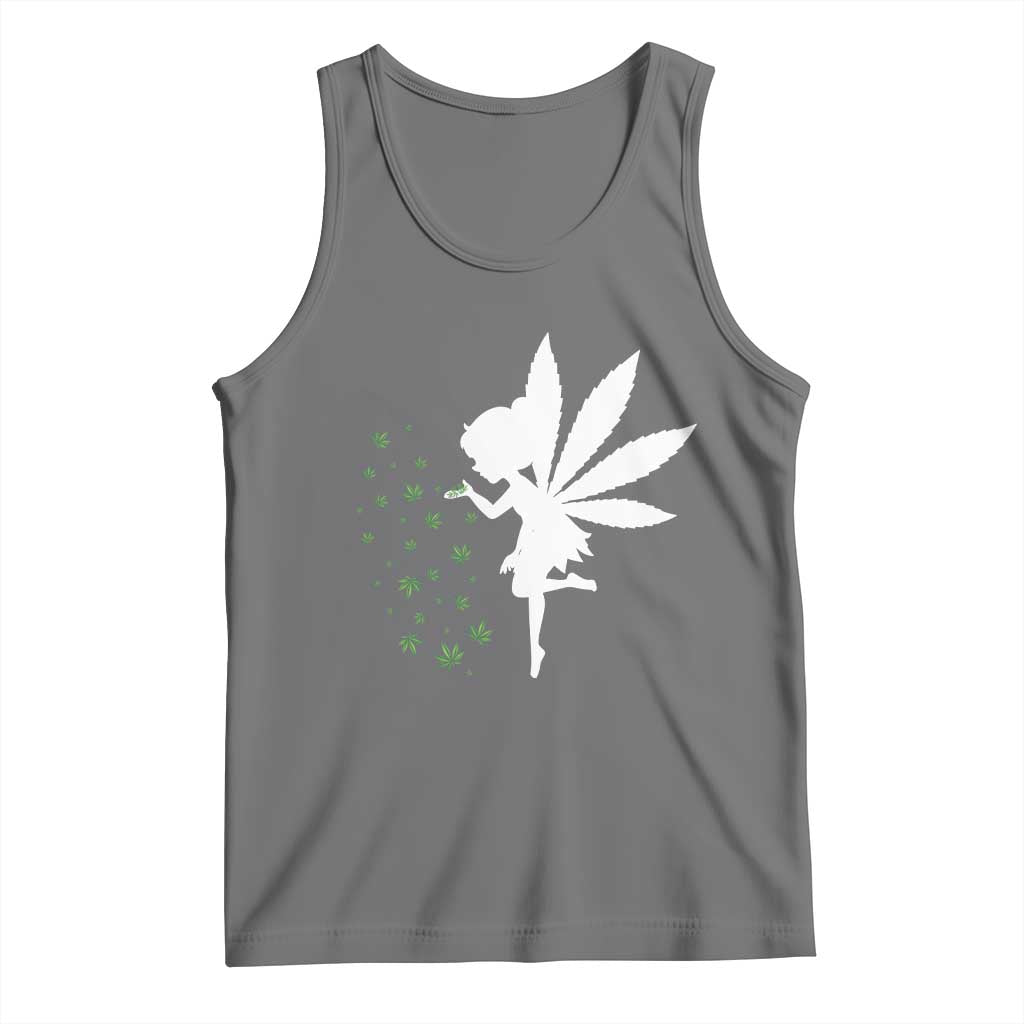 Marijuana Tank Top Weed Fairy Fantasy Leaf Stoner Pot Smoker Cannabis TS10 Black Heather Print Your Wear