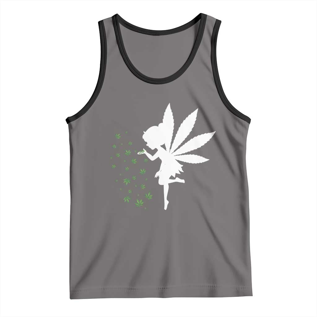 Marijuana Tank Top Weed Fairy Fantasy Leaf Stoner Pot Smoker Cannabis TS10 Deep Heather Black Print Your Wear