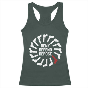 Deny Defend Depose Racerback Tank Top Meme Capitalism Revolution Morale Gun Lover TS10 Dark Forest Green Print Your Wear
