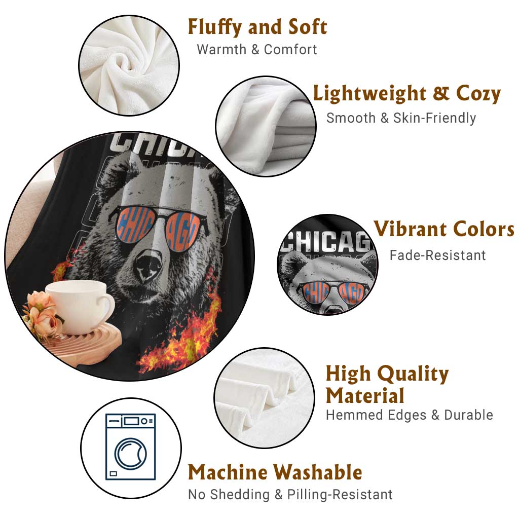 Bears Mascot Throw Blanket Vintage Retro Chicago TS10 Print Your Wear