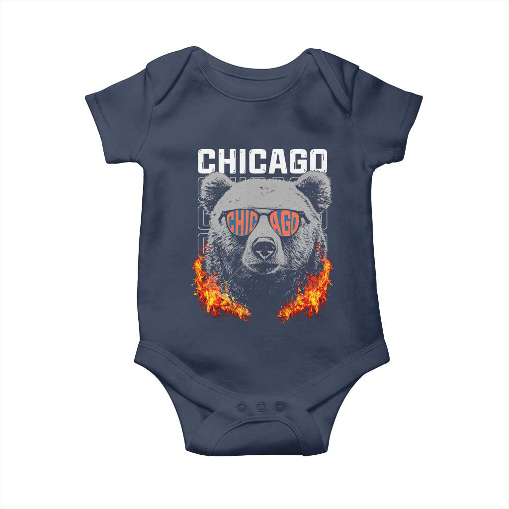 Bears Mascot Baby Onesie Vintage Retro Chicago TS10 Navy Print Your Wear