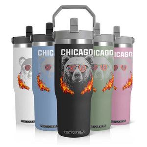 Bears Mascot Flip Straw Tumbler Vintage Retro Chicago TS10 Print Your Wear