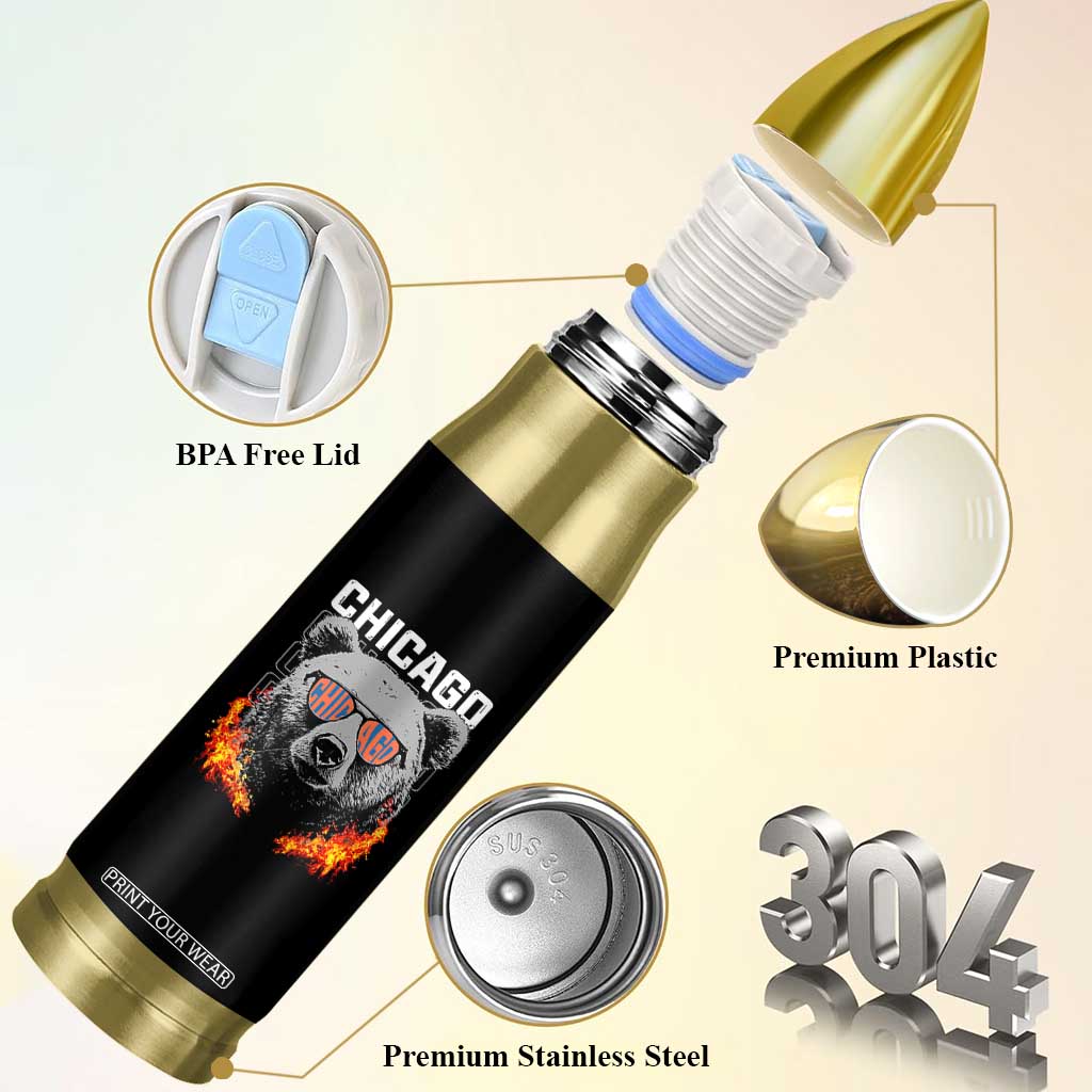 Bears Mascot Bullet Tumbler Vintage Retro Chicago TS10 Print Your Wear