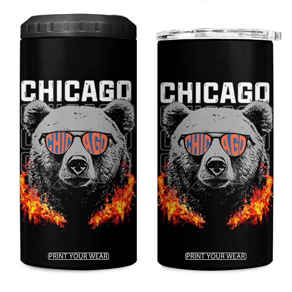Bears Mascot 4 in 1 Can Cooler Tumbler Vintage Retro Chicago TS10 One Size: 16 oz Black Print Your Wear