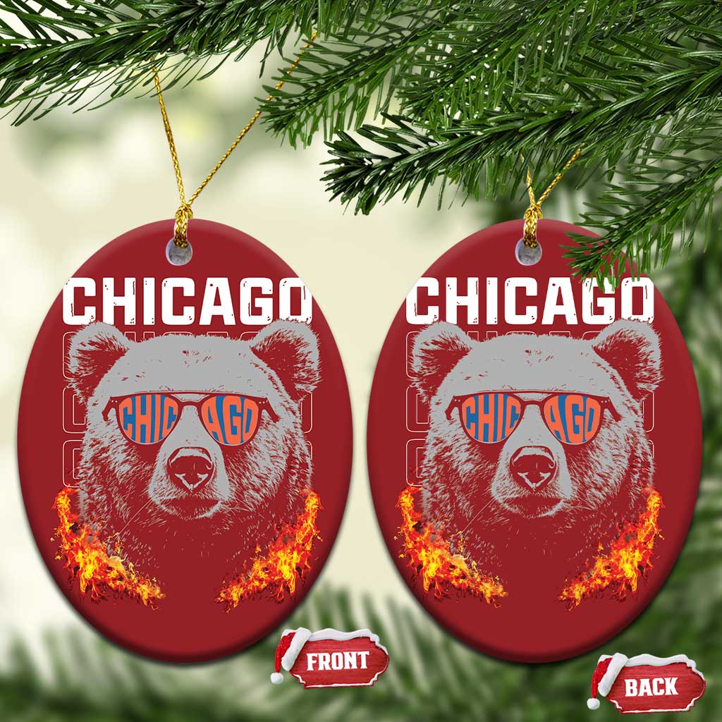 Bears Mascot Christmas Ornament Vintage Retro Chicago TS10 Oval Red Print Your Wear