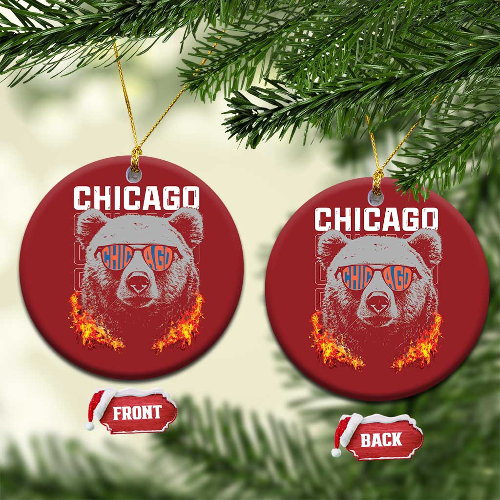 Bears Mascot Christmas Ornament Vintage Retro Chicago TS10 Circle Red Print Your Wear