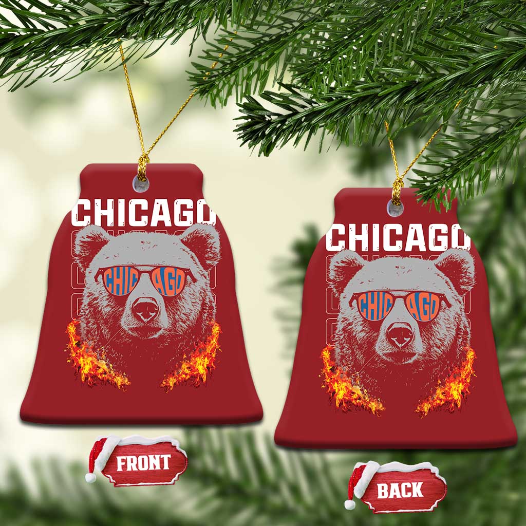 Bears Mascot Christmas Ornament Vintage Retro Chicago TS10 Bell Flake Red Print Your Wear