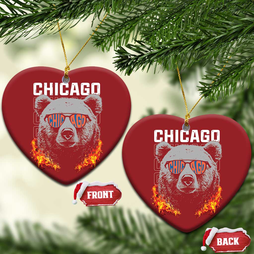 Bears Mascot Christmas Ornament Vintage Retro Chicago TS10 Heart Red Print Your Wear