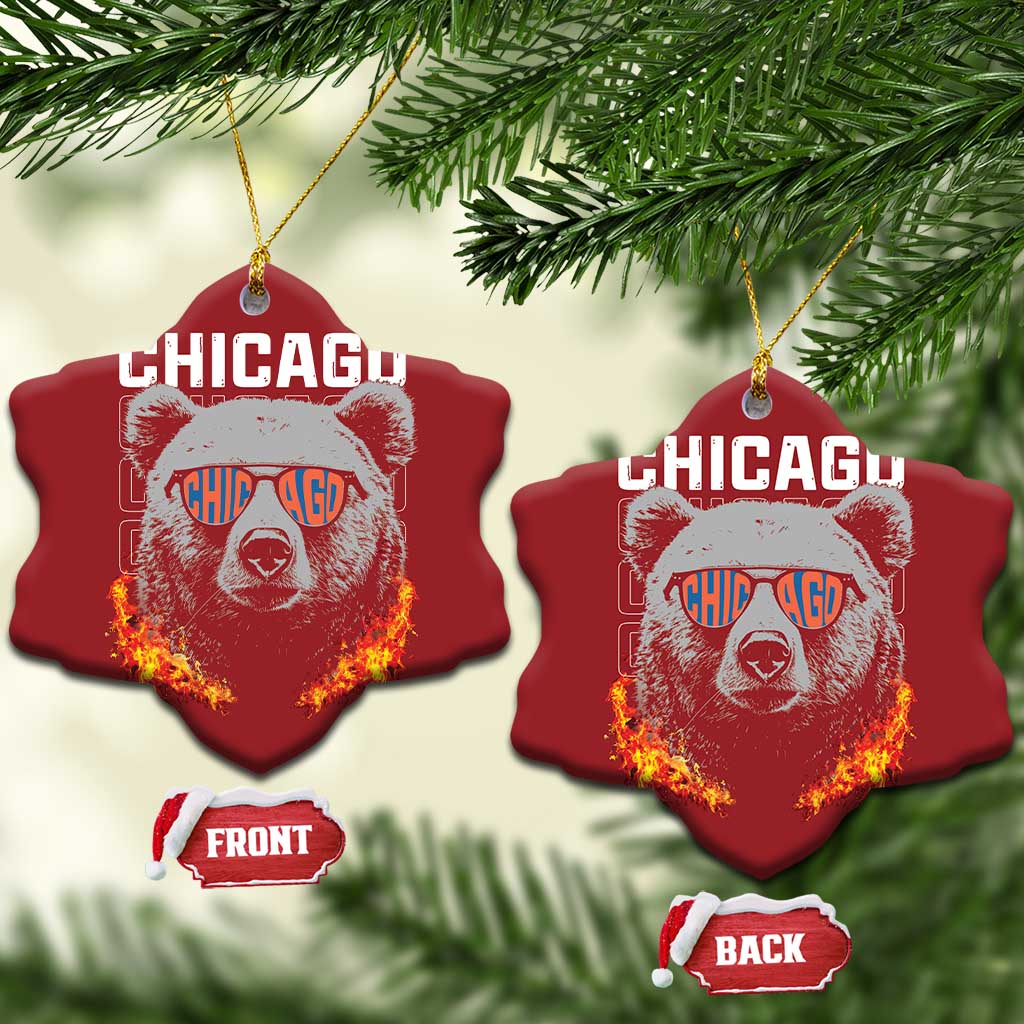 Bears Mascot Christmas Ornament Vintage Retro Chicago TS10 Snow Flake Red Print Your Wear