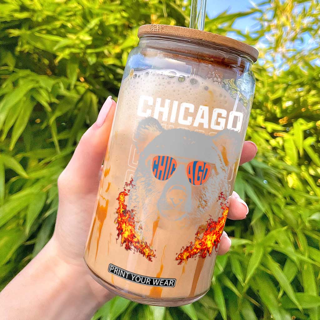 Bears Mascot Glass Can Vintage Retro Chicago TS10 Black Print Your Wear