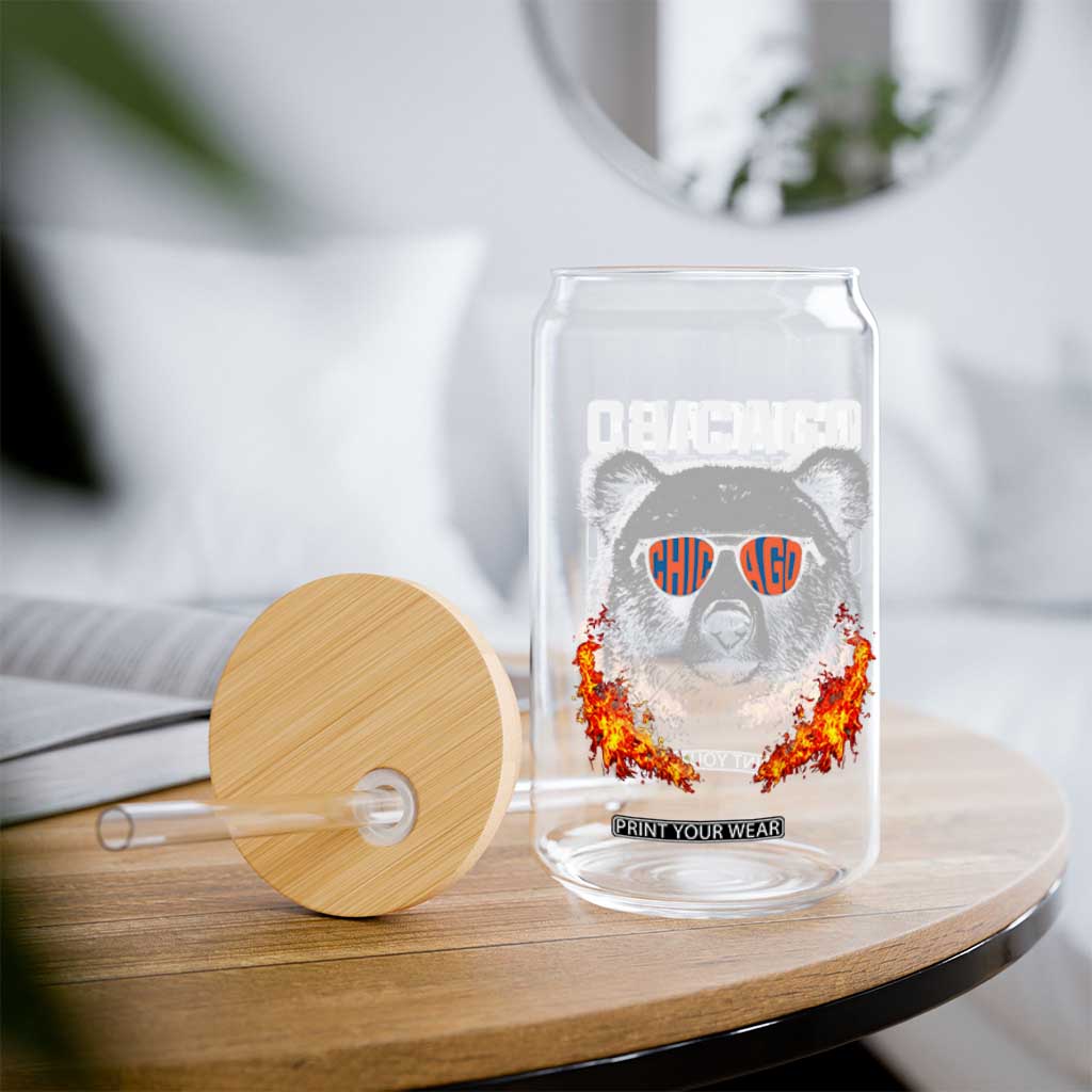Bears Mascot Glass Can Vintage Retro Chicago TS10 Print Your Wear