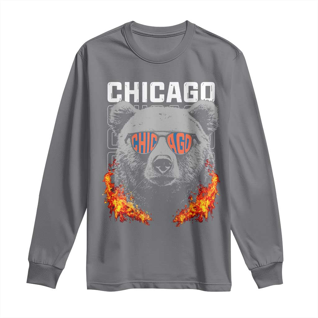 Bears Mascot Long Sleeve Shirt Vintage Retro Chicago TS10 Charcoal Print Your Wear