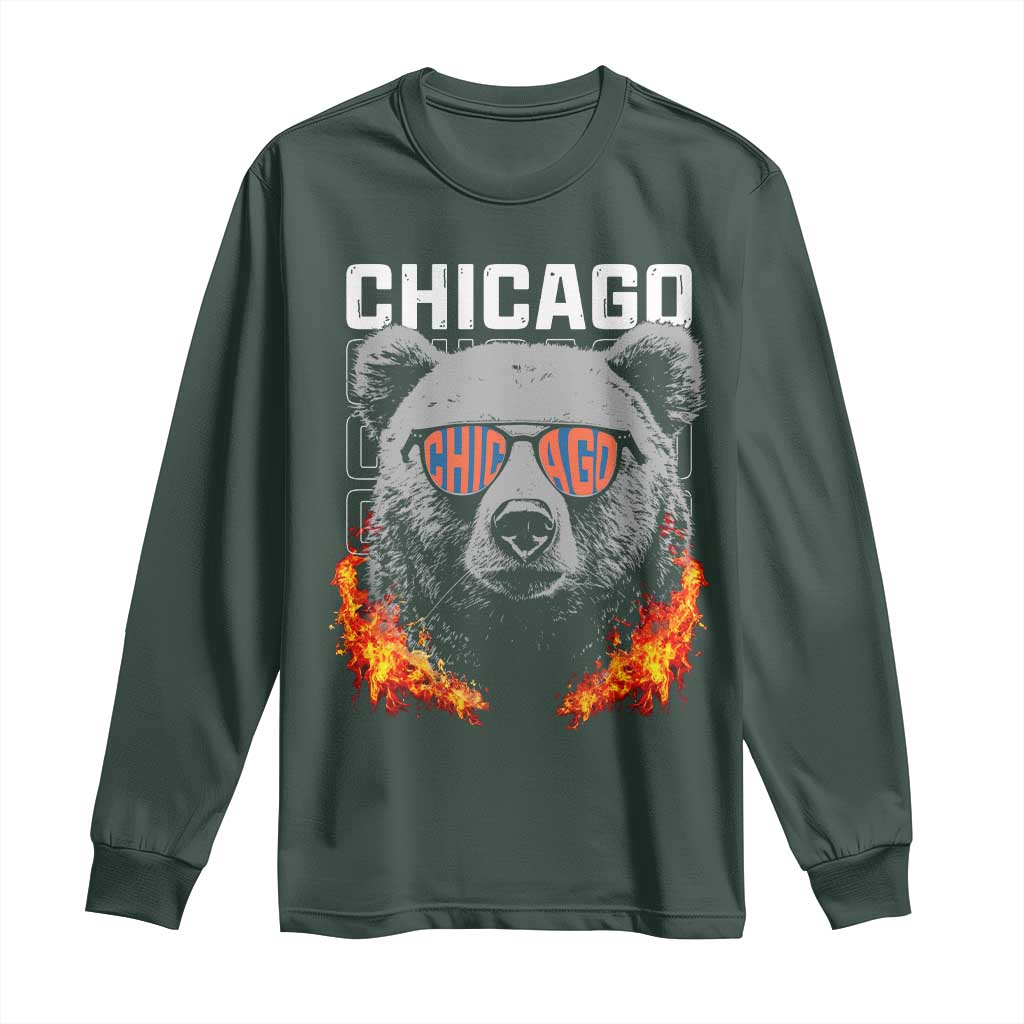 Vintage Retro BF Long Sleeve Shirt Football Lover TS10 Dark Forest Green Print Your Wear