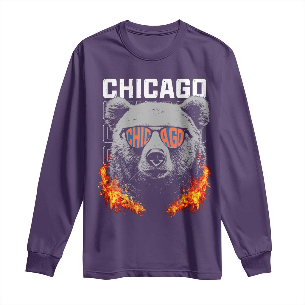 Bears Mascot Long Sleeve Shirt Vintage Retro Chicago TS10 Purple Print Your Wear