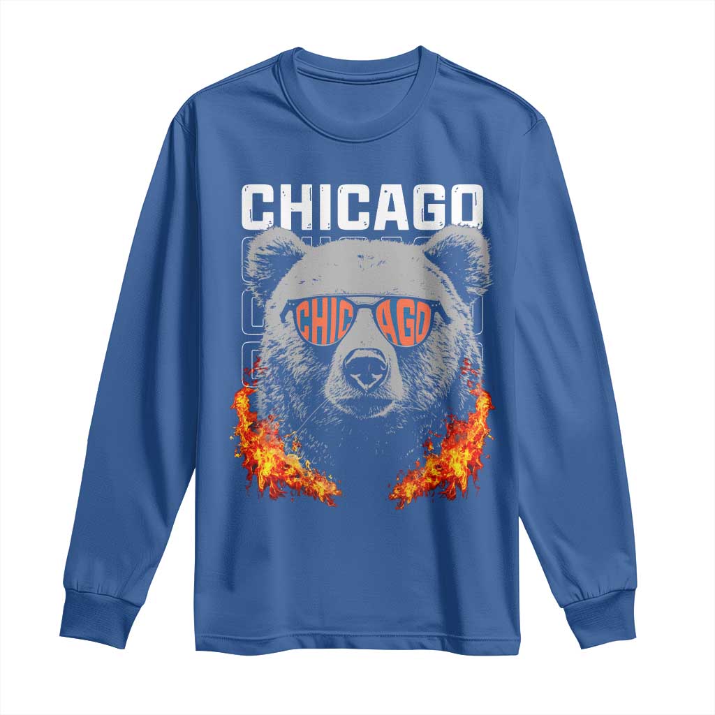 Bears Mascot Long Sleeve Shirt Vintage Retro Chicago TS10 Royal Blue Print Your Wear