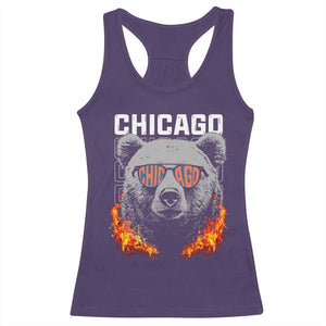 Bears Mascot Racerback Tank Top Vintage Retro Chicago TS10 Purple Print Your Wear