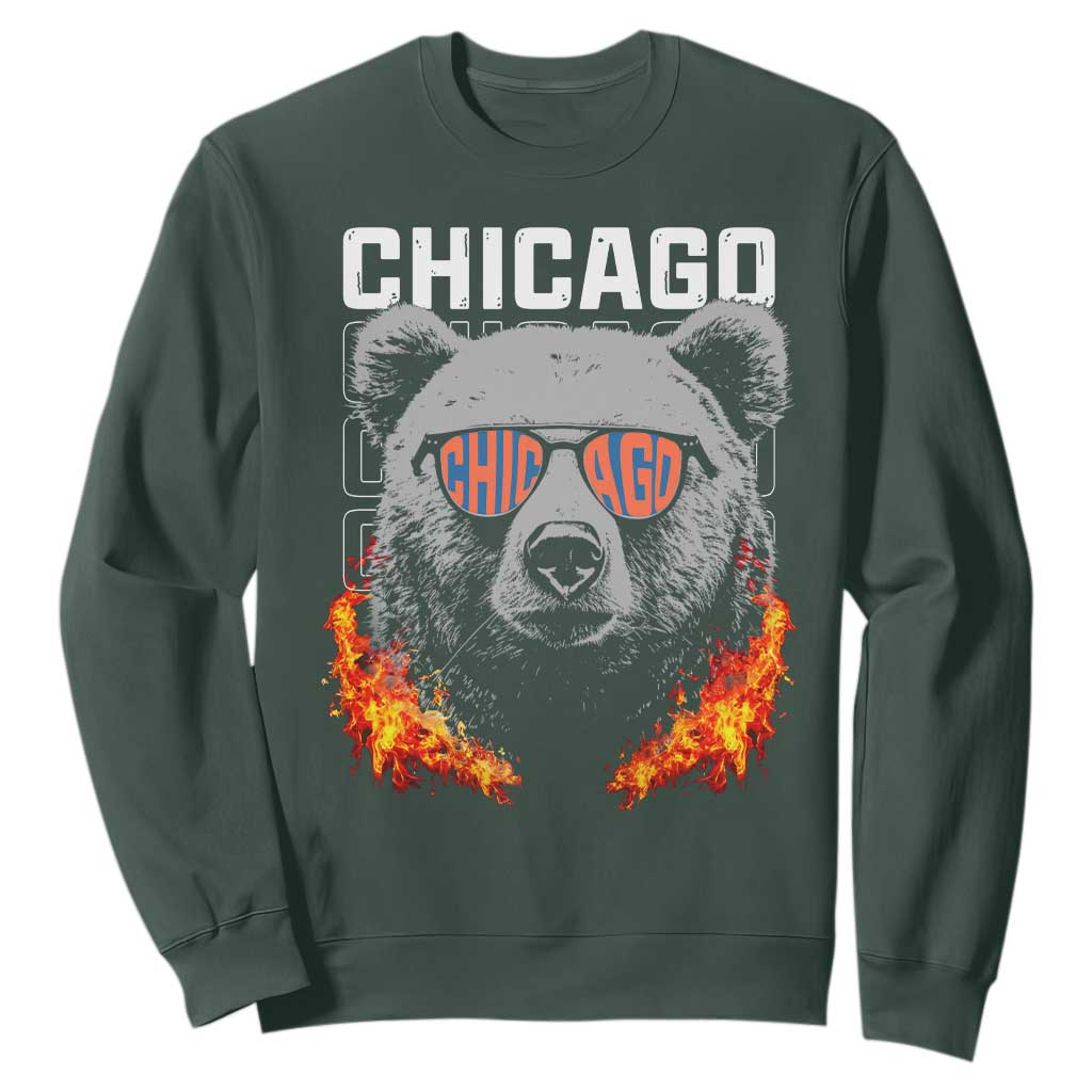 Bears Mascot Sweatshirt Vintage Retro Chicago TS10 Dark Forest Green Print Your Wear