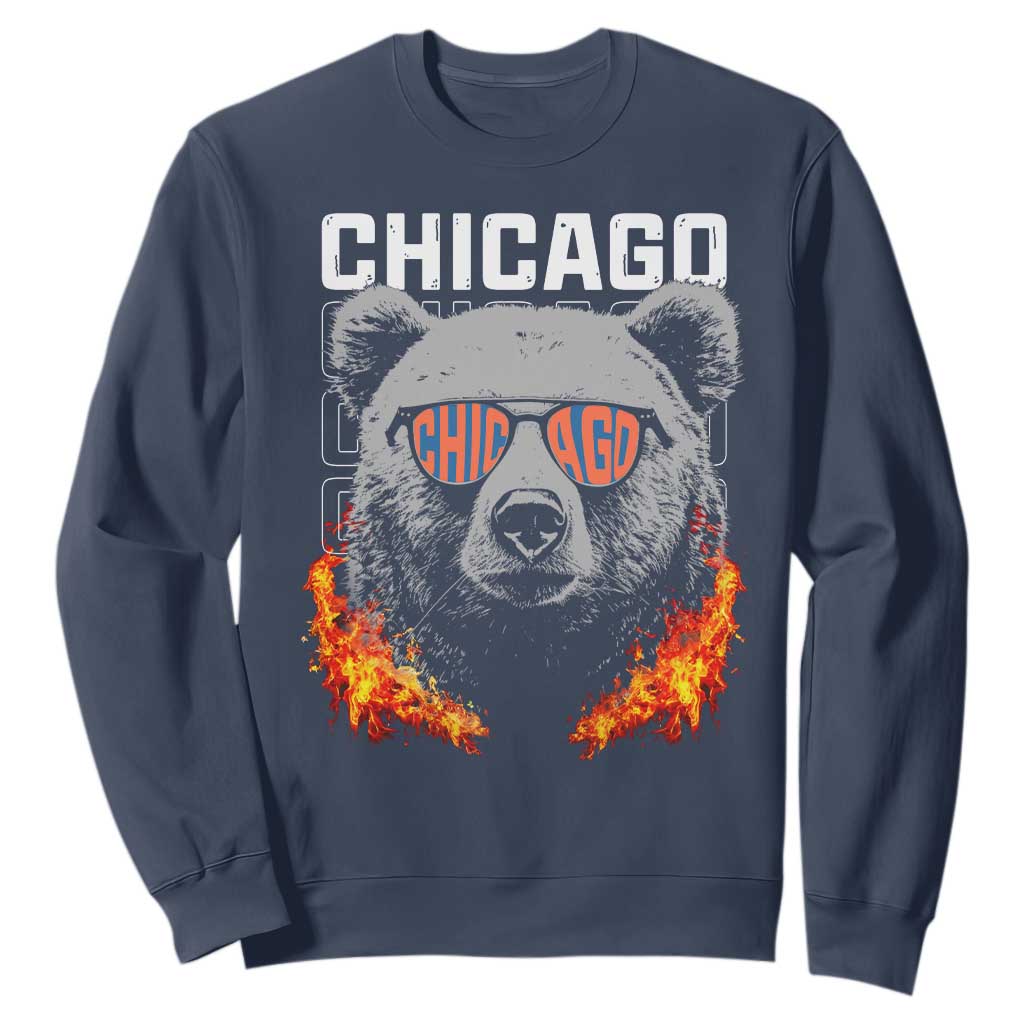 Bears Mascot Sweatshirt Vintage Retro Chicago TS10 Navy Print Your Wear