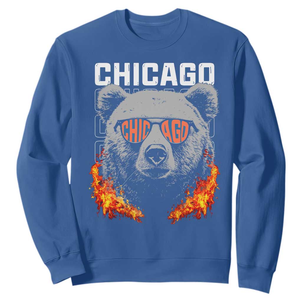 Bears Mascot Sweatshirt Vintage Retro Chicago TS10 Royal Blue Print Your Wear