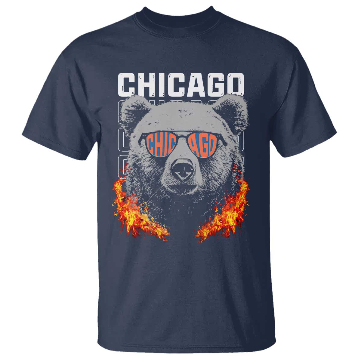 Bears Mascot T Shirt Vintage Retro Chicago TS10 Navy Print Your Wear