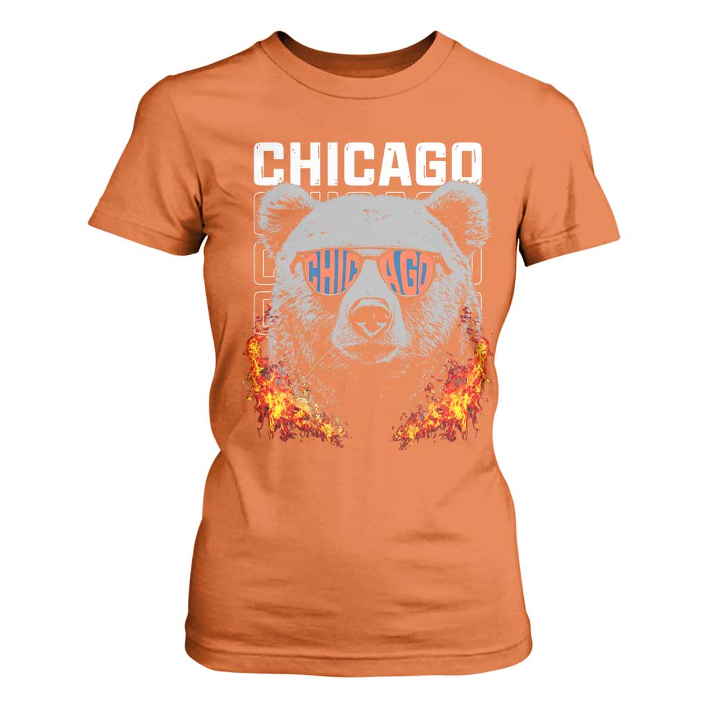 Bears Mascot T Shirt For Women Vintage Retro Chicago TS10 Orange Print Your Wear
