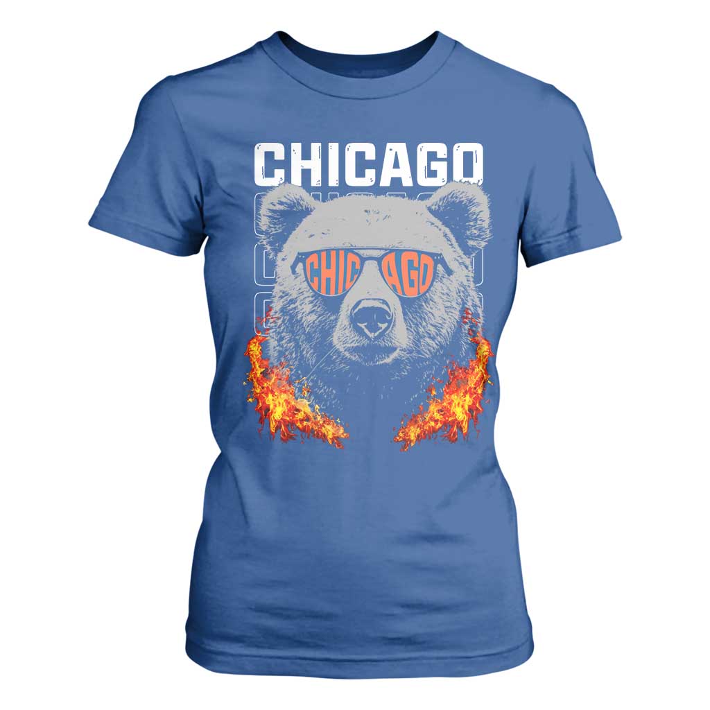 Bears Mascot T Shirt For Women Vintage Retro Chicago TS10 Royal Blue Print Your Wear