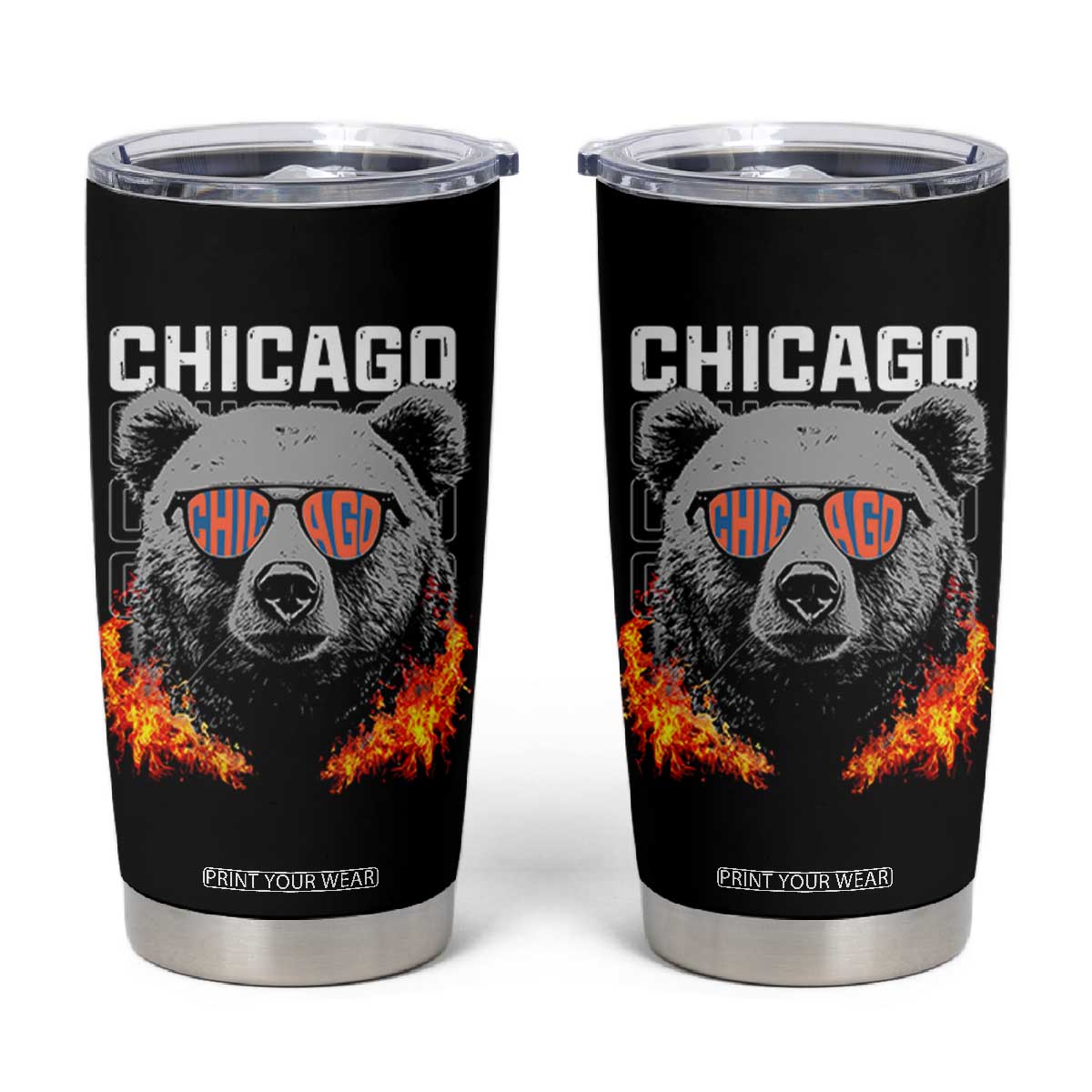 Bears Mascot Tumbler Cup Vintage Retro Chicago TS10 Black Print Your Wear