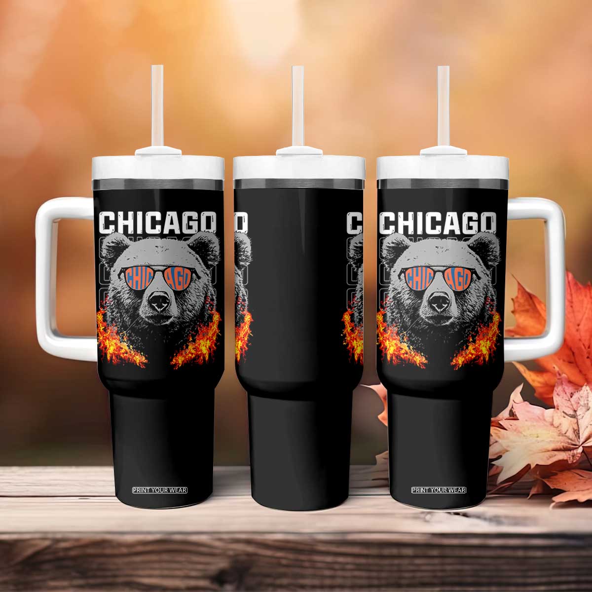 Bears Mascot Tumbler With Handle Vintage Retro Chicago TS10 Print Your Wear
