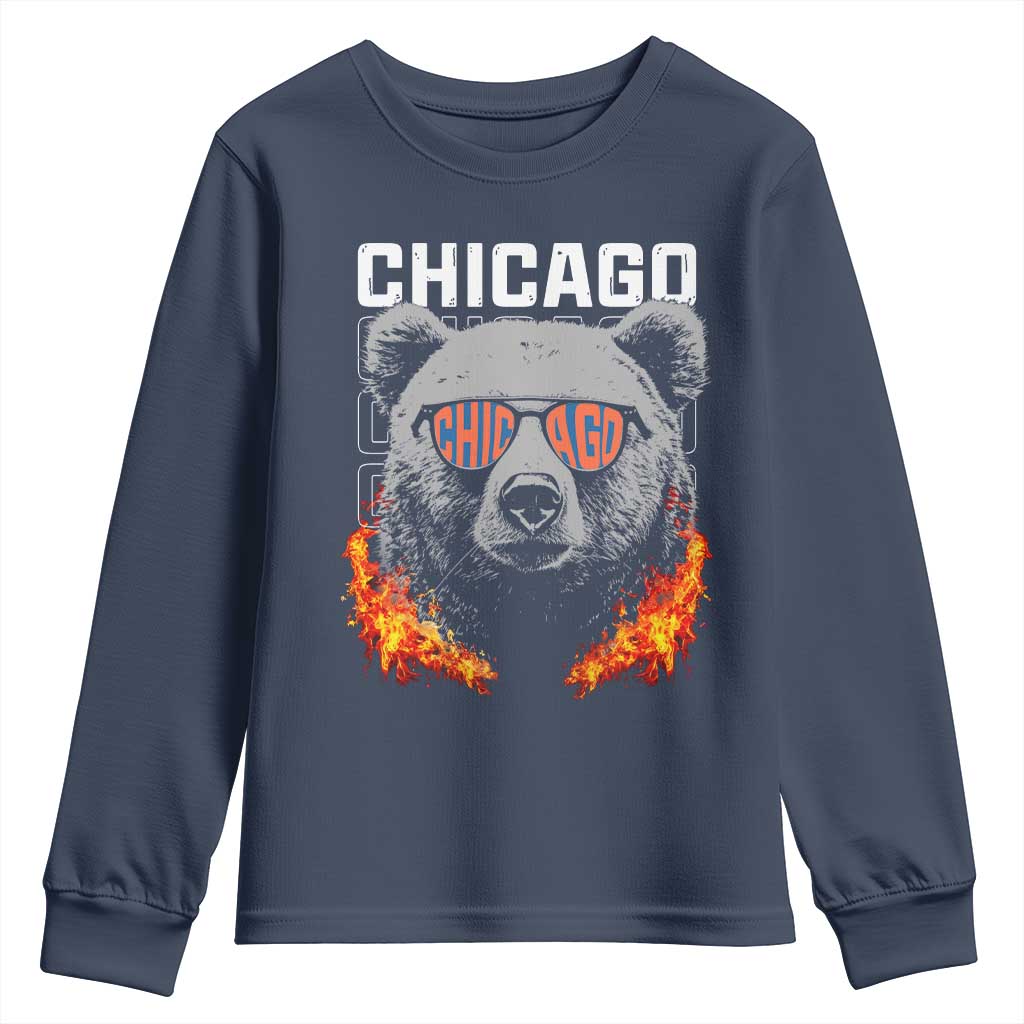 Bears Mascot Youth Sweatshirt Vintage Retro Chicago TS10 Navy Print Your Wear