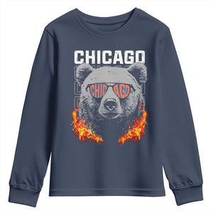 Bears Mascot Youth Sweatshirt Vintage Retro Chicago TS10 Navy Print Your Wear