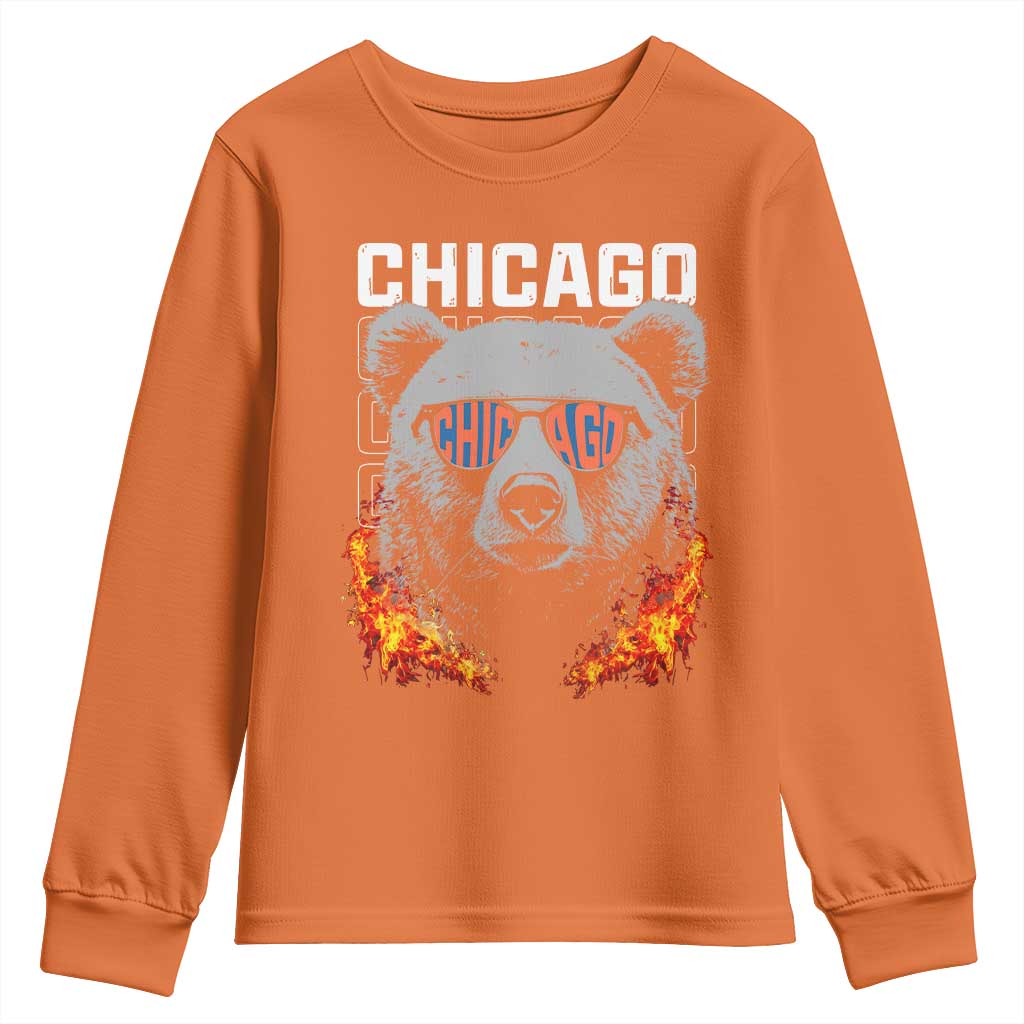 Bears Mascot Youth Sweatshirt Vintage Retro Chicago TS10 Orange Print Your Wear