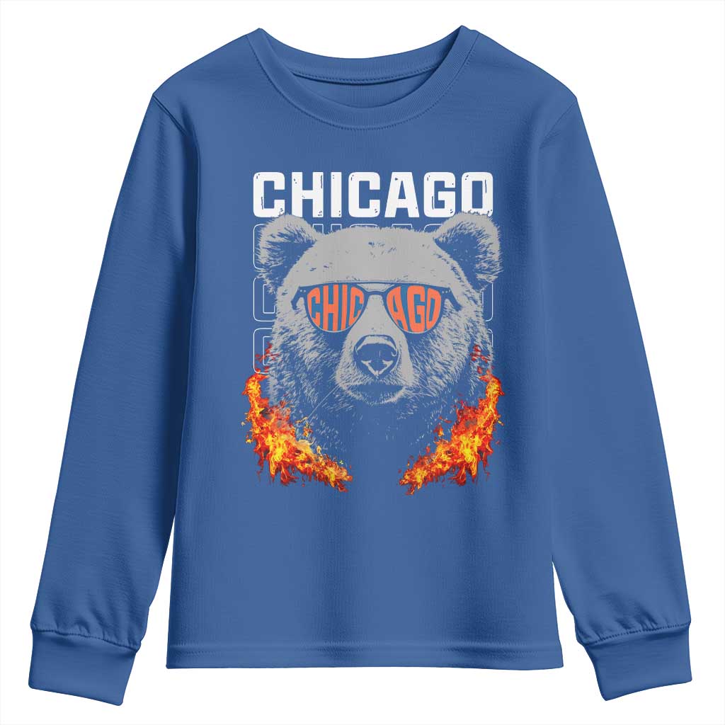 Bears Mascot Youth Sweatshirt Vintage Retro Chicago TS10 Royal Blue Print Your Wear