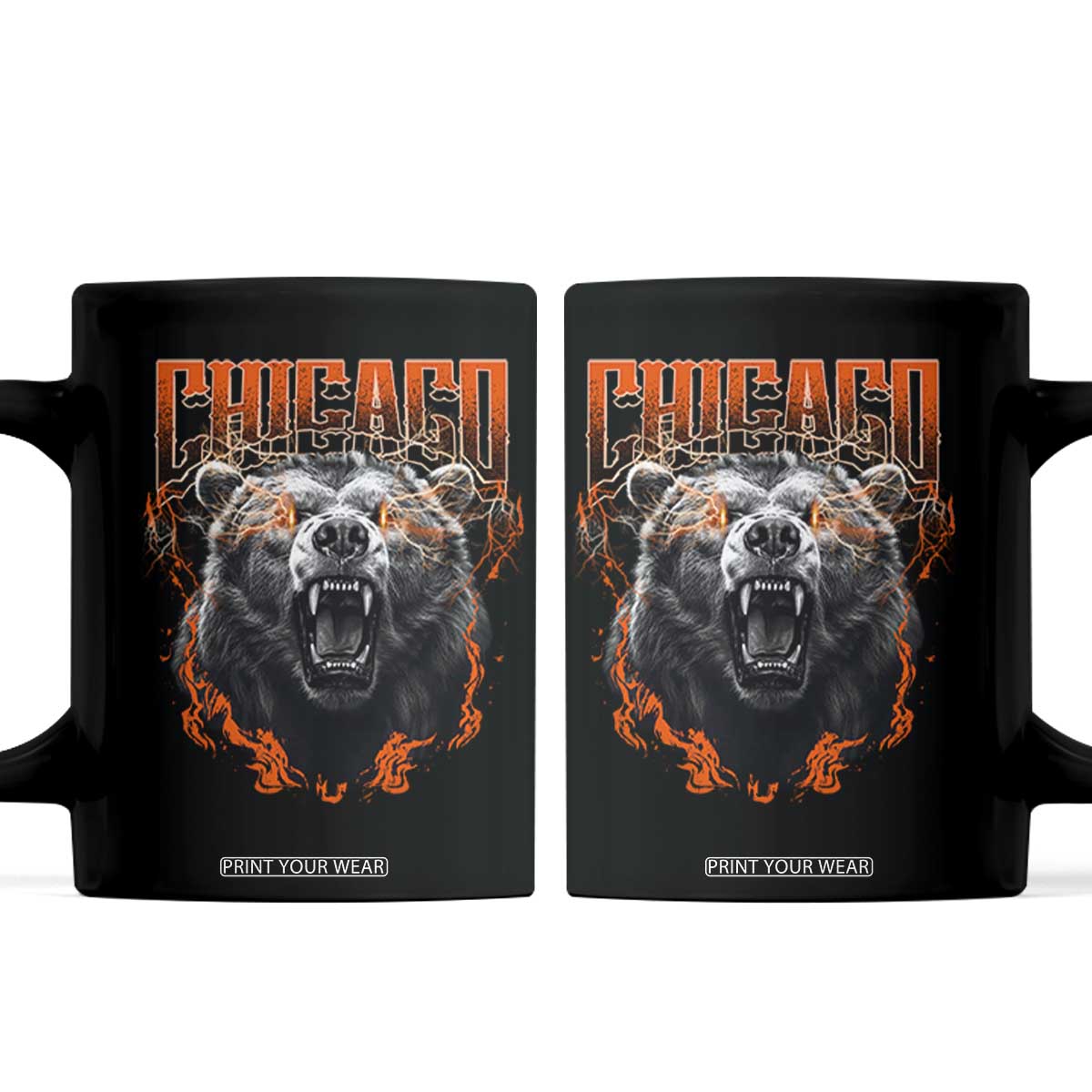 Vintage Chicago Coffee Mug Retro Graphic Wild Bear Streetwear Bootleg TS10 Black Print Your Wear