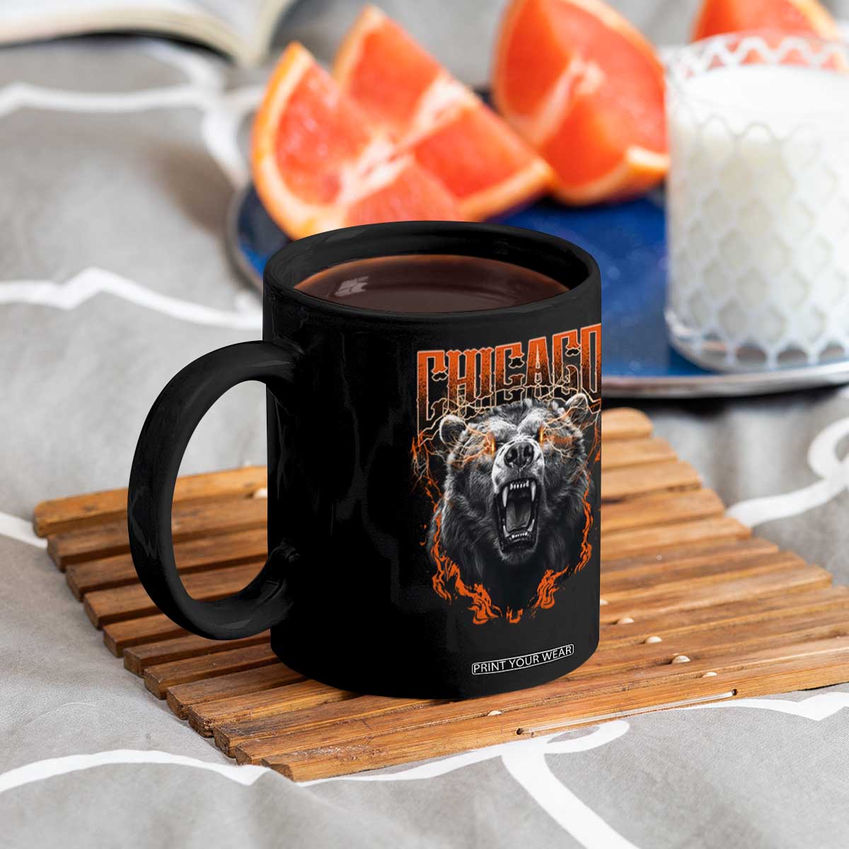 Vintage Chicago Coffee Mug Retro Graphic Wild Bear Streetwear Bootleg TS10 Print Your Wear