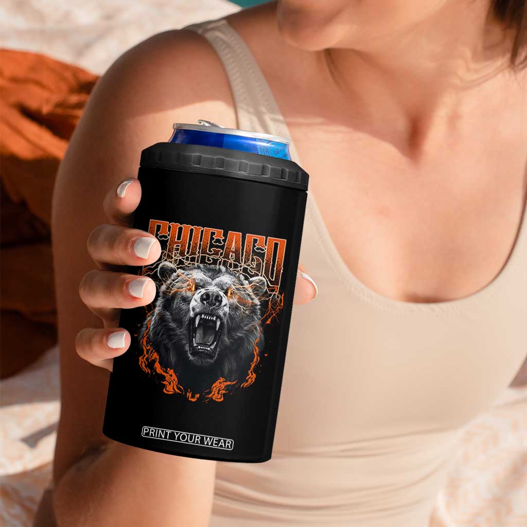 Vintage Chicago 4 in 1 Can Cooler Tumbler Retro Graphic Wild Bear Streetwear Bootleg TS10 Print Your Wear